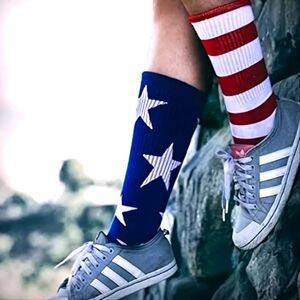 ( 1 pair) Stars and stripes themed lounge socks